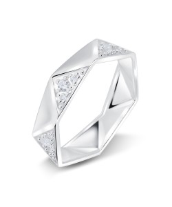 Shining designed with CZ Silver Ring NSR-4034 